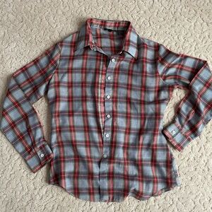 GAP Red and Gray Plaid Blouse Timeless Casual Style